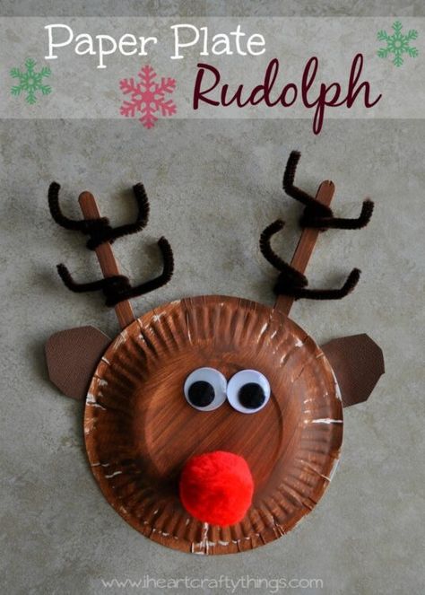 Rudolph Crafts, December Art, Rudolph Reindeer, Reindeer Craft, Christmas Crafts For Toddlers, Footprint Crafts, Preschool Christmas Crafts, Paper Flower Wall Decor, Winter Preschool