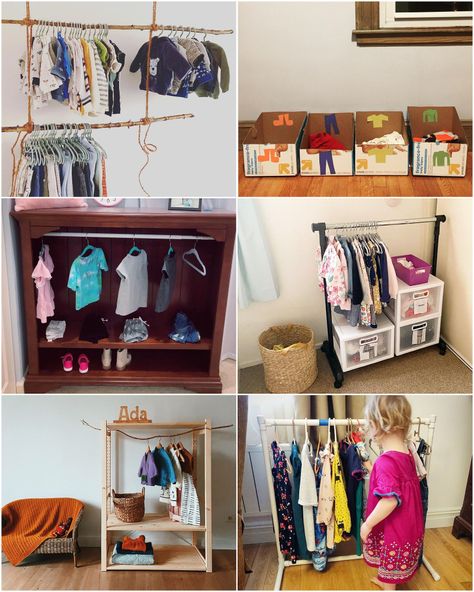 Diy Montessori Wardrobe, Wardrobe Arrangement, Organizing Wardrobe, Funky Wardrobe, Montessori Wardrobe, Kids Bedroom Themes, Toddler Room Organization, Bedroom For Kids, Organised Home