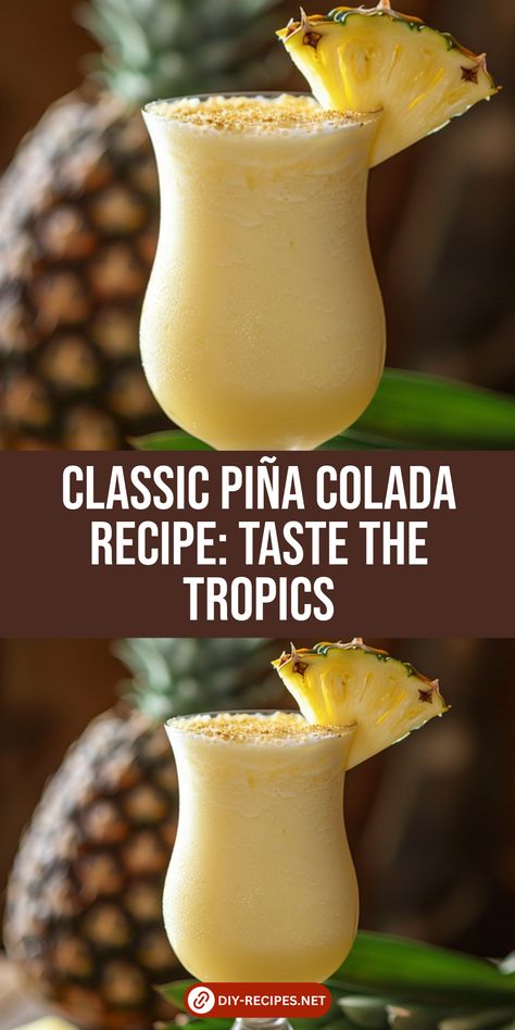 Transport yourself to a beach paradise with this easy, creamy Piña Colada recipe. Perfect blend of pineapple, coconut, and rum. Learn how to make it now! #PiñaColada #TropicalCocktail #SummerDrinks Coconut Pina Colada Recipe, Easy Fancy Party Food, Homemade Pina Colada Recipe, How To Make A Pina Colada, Easy Pina Colada Recipe Non Alcoholic, How To Make Pina Colada, Pina Colada Easy Recipe, Pinacolada Cocktails Recipe, Piña Colada Recipe Alcohol