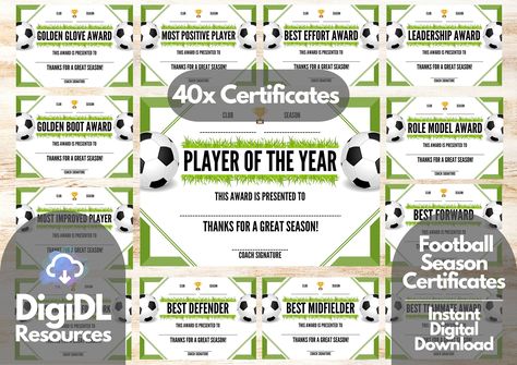 Soccer Certificates, Soccer Awards, Goal Keeper, Football Awards, Football Or Soccer, Soccer Season, Coach Of The Year, Sports Awards, Award Certificates