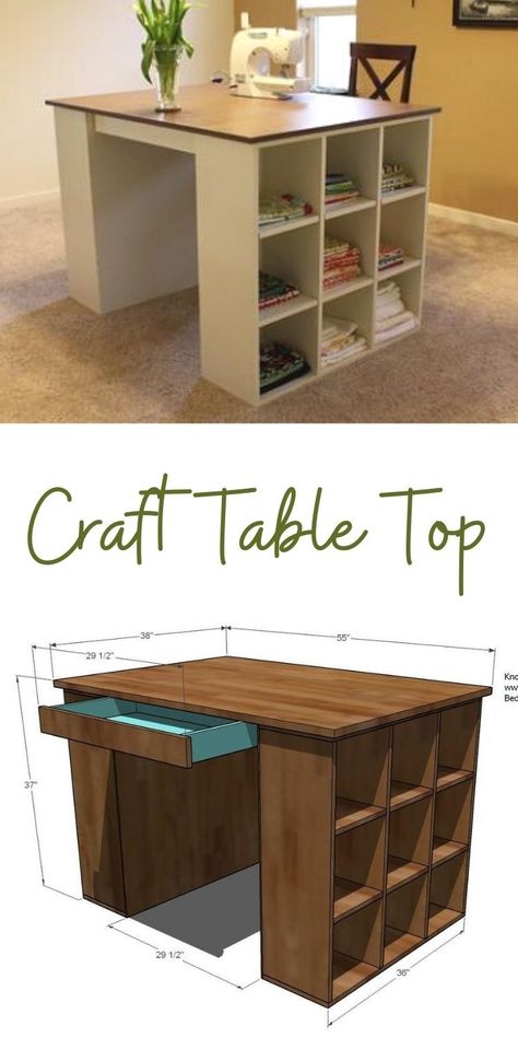 U Shaped Workstation, Dining Table To Craft Table, Diy Large Craft Table, Tall Craft Table, Craft And Sewing Room Ideas, Craft Room Organization Table, Diy Craft Table On A Budget, Craft Room Tables Work Stations, Craft Desk Ideas