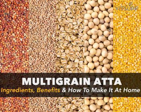 Want to lose weight with Multigrain Atta? Want to go from fat to fab? Try substituting your regular roti with multigrain atta roti or chapati. People who have tried it are saying that multigrain roti is “super weight loss roti.” Advertisements for different brands of atta are everywhere. The question is, is multigrain atta healthier [...] The post Multigrain Atta Ingredients, Benefits and how to make it at Home appeared first on VitSupp. Multigrain Recipes, Atta Recipe, Types Of Cereal, Pearl Millet, Healthy Plates, Roti Recipe, Whole Grain Flour, Cutwork Blouse, Soya Bean