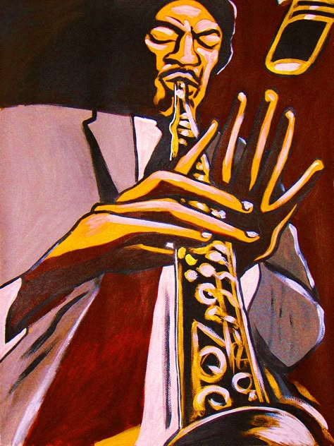 Birth of Free Jazz High quality reproduction giclee print of Jazz Saxophonist Sam Rivers, from my original painting. - available as 9x12" and 18x24" prints - hand-signed and shipped in sturdy hard tube, ready for framing Sam Rivers, Blue Note Jazz, Saxophone Art, Jazz Painting, Jazz Saxophone, Art Musical, Free Jazz, Jazz Poster, Jazz Art