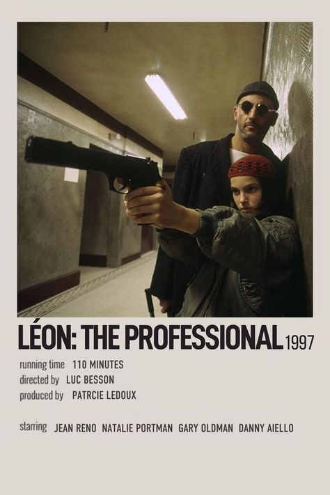 Leon, Jean Reno Natalie Portman, The Professional Movie, Danny Aiello, Léon The Professional, Luc Besson, Jean Reno, Minimalist Movie Poster, Movie Posters Design