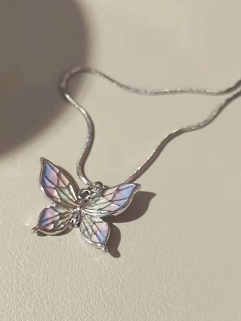 Multicolor  Collar  Iron Alloy   Embellished   Women's Fashion Jewelry Aesthetic Accessories Necklace, Magical Jewelry Pendants, Chloe Bourgeois, Necklace Butterfly, Collar Chain, Magical Jewelry, Butterfly Pendant Necklace, Cute Necklace, Girls Necklaces