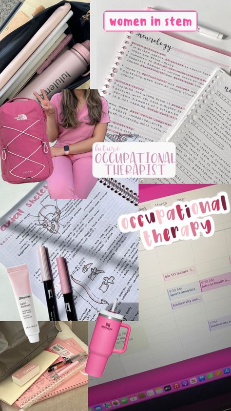 more ot school aesthetics (feat. my actual schedule) since i start ot school next week! #occupationaltherapy #ot #otschool #college #pink #preppy Occupational Therapy Humor, Occupational Therapy Schools, Pediatric Physical Therapy Activities, Medical School Quotes, Physical Therapy School, School Aesthetics, Physical Therapy Assistant, Job Inspiration, Occupational Therapy Assistant