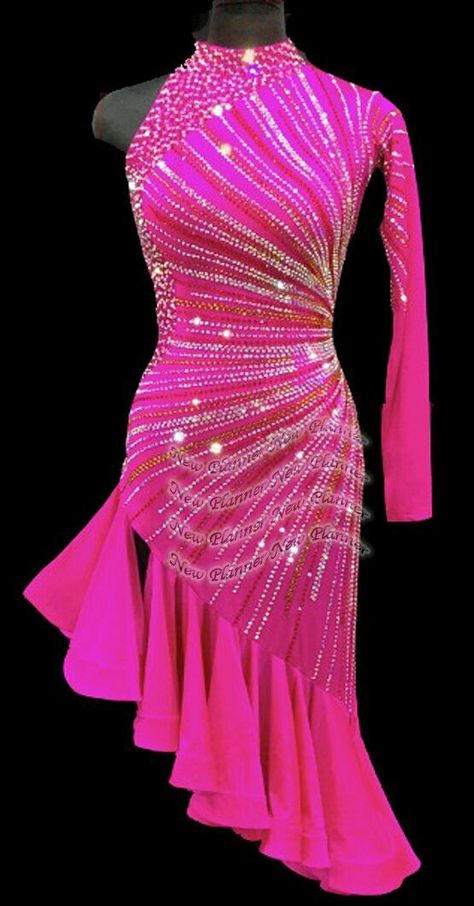 L2195 ballroom Specialty Adult Rhythm/ Latin samba dance dress UK10 US 8 pink | eBay Latin Dance Dresses Costumes, Salsa Dance Costume, Fringe Latin Dress, Ballroom Dance Outfits, Latin Competition Dress, Ballroom Dress Inspiration, Dancesport Costume, Standard Dance Dress, Samba Dress