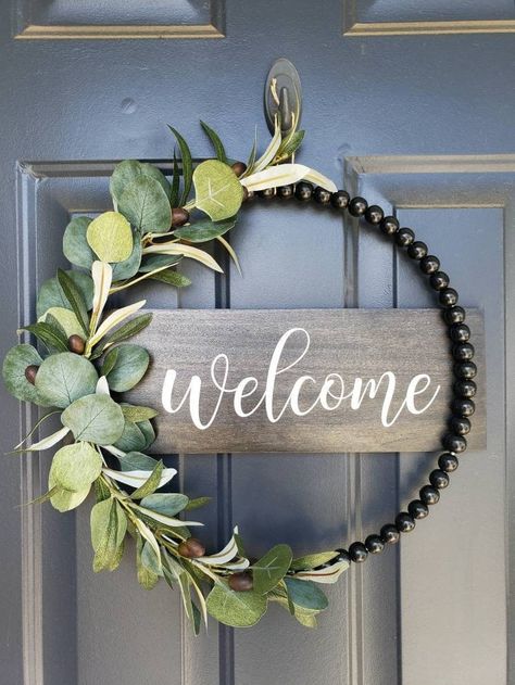 Joululahjat Diy, Modern Wreath, Door Signs Diy, Door Wreaths Diy, Deco Nature, Diy Bricolage, Year Round Wreath, Rancho Cucamonga, Deco Floral