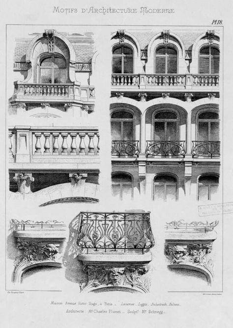 Architectural Drawings by Noe L French Home Style, 1920s Architecture, Classic Balcony, 1920s Aesthetic, Classic Facade, Architectural Graphics, Parisian Decor, Architecture City, Neoclassical Architecture