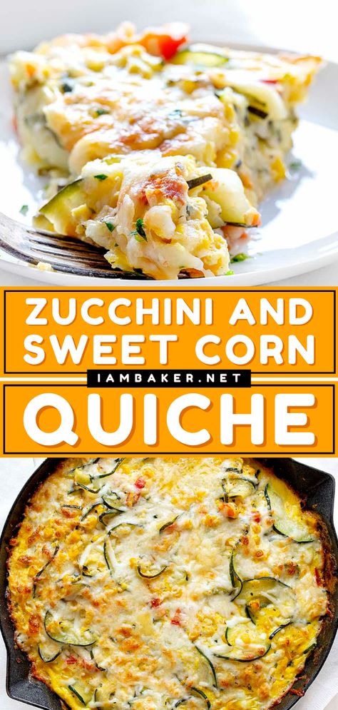 Eggs And Zucchini, Quiche Zucchini, Corn Quiche, Quiche Recipes Easy, Savory Dinner, Quiche Recipes, Squash Recipes, Breakfast Brunch Recipes, Zucchini Recipes