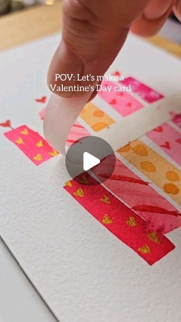 Joly Poa Watercolor, Paper Card Ideas, Painting Gift Ideas, Diy Watercolor Cards, Watercolor Valentine, Valentines Watercolor, Watercolor Birthday Cards, Painting Birthday, Greeting Card Art