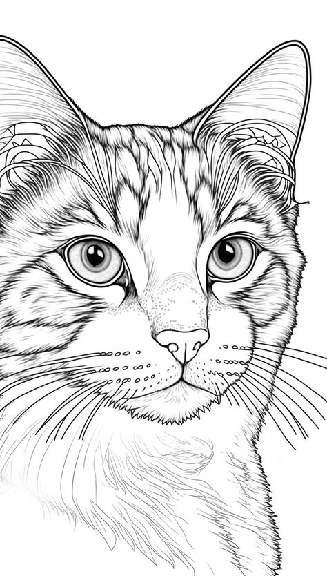 Cat Sketching, Sketch Body, Cat Face Drawing, Sketch Cat, Inspiration Sketch, Aesthetic Sketch, Sketch Aesthetic, Animal Sketch, Cats Art Drawing