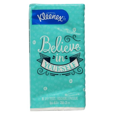 Kleenex signature tissues that you know and love offer soft, strong and absorbent 3-ply care for face and hands. Keep this small wallet pack of 10 tissues handy for anytime you or someone around you may need one. Nursing School Supplies, Kleenex Tissues, Obx Dr, School Survival Kits, Period Kit, Tissue Pack, School Bag College, Facial Tissues, Facial Treatments