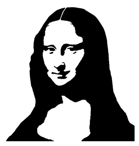 Mona Lisa [Mafferz on FLICKR] (Gioconda / Mona Lisa) Stencil Art Ideas, Stencil Drawings, Pop Art Black And White, Hair Parting, Stencil Ideas, Pop Art Portraits, 흑백 그림, White Drawing, Pencil Art Drawings