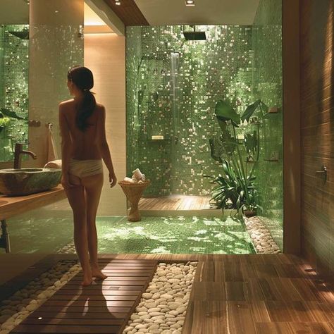 Tranquil Interior Decorating Color Palettes for Spa-Like Bathrooms • 333+ Art Images Asian Spa Bathroom, Relaxing Spa Bathroom, Bathroom Spa Vibes, Spa Interior Design Luxury, Spa Like Home, Day Spa Interiors, Spa Color Palette, Tranquil Interior, Grey Bathroom Interior