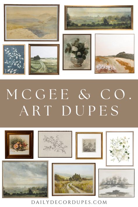 McGee & Co. Artwork Dupes The McGee and Co. shop has some beautiful artwork but it usually comes with a hefty price tag. I found 100+ amazing look-a-like dupe framed art pieces for significantly less. Most of the pieces are under $50 and range in size from large artwork pieces to small sizes. While Studio… Read more The post McGee & Co. Artwork Dupes appeared first on Interior Design for Beginners. Studio Mcgee Photo Wall, Mcgee And Co Art Prints, Studio Mcgee Large Wall Art, Mantle Wall Art, Neutral Gallery Wall Prints, Organic Modern Art Prints, Studio Mcgee Gallery Wall Living Room, Mcgee And Co Artwork, Bathroom Modern Art