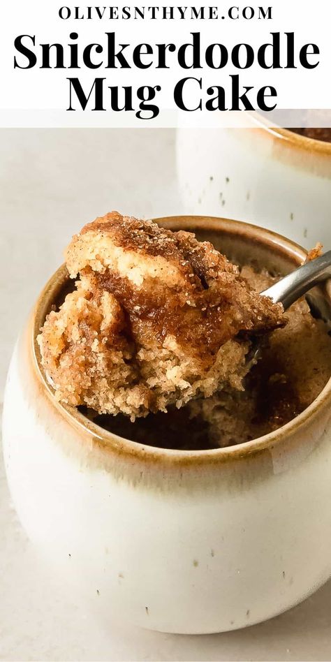 Snickerdoodle Mug Cake Recipe Snickerdoodle Mug Cake, Best Mug Cake, Cinnamon Mug Cake, Snickerdoodle Cake, Chocolate Chip Mug Cake, Easy Mug Cake, Peanut Butter Mug Cakes, Vanilla Mug Cakes, Mug Cake Microwave