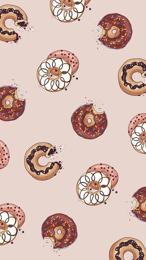 Donuts Aesthetic Wallpaper, Doughnut Wallpaper, Donut Wallpaper, Phone Wallpaper Template, Donut Background, Chocolate Aesthetic, Wallpaper Template, Cute Donuts, Rainbow Wallpaper