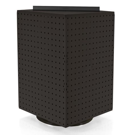 This 4-sided pegboard interlocking counter unit sits on a revolving plastic base. This display allows for easy customer access and comes in a variety of color choices to complement any decor. Easy to assemble. Color: Black. Cash Wrap, Pegboard Display, Display Tower, Craft Booth Displays, Market Displays, Counter Display, Craft Show Displays, Tradeshow Booth, Craft Booth