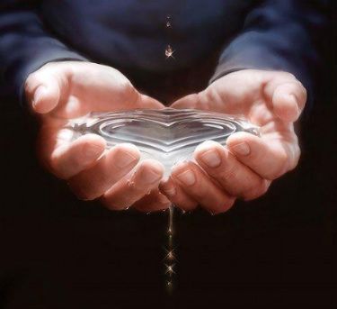 Pure of Heart (S)- This person in the picture is holding water shaped like a heart. This represents how everyone can be Pure of Heart, and since water is so essential to our lives, so is being Pure of Heart. Morning Water, Hands Holding, Healing Hands, Holy Water, True Words, The Words, A Heart, Reiki, Allah