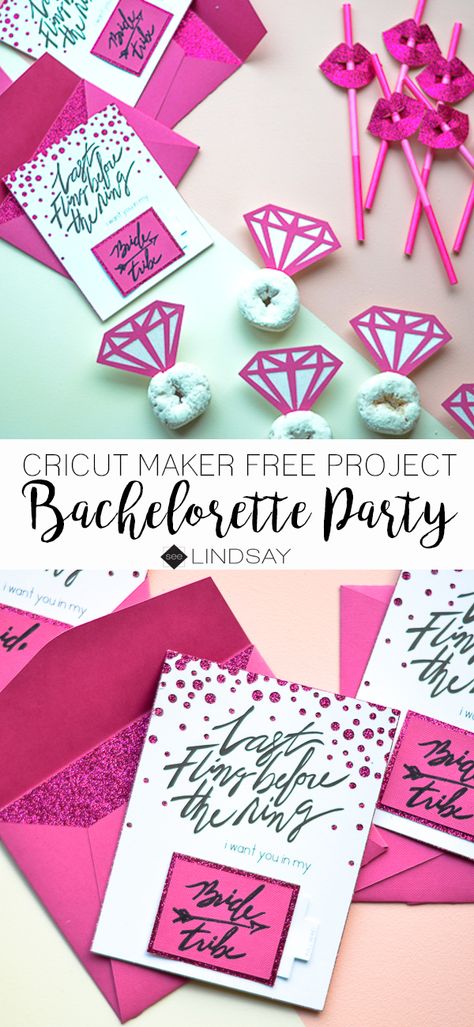 Use the Cricut Maker free projects to create a Bachelorette Party Nola Bachelorette, Frugal Wedding, Cricut Wedding, Bachelorette Party Planning, Birthday Party 21, Bach Party, Lou Lou, Cricut Maker, Party Design