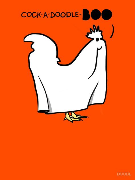 Scary Halloween Ghost Rooster Chicken by DOODL Chicken Puns, Chicken Icon, Halloween Chicken, Chicken Halloween, Chicken Funny, Artist Problems, Chicken Farming, Backyard Chicken Farming, Chicken Tshirts