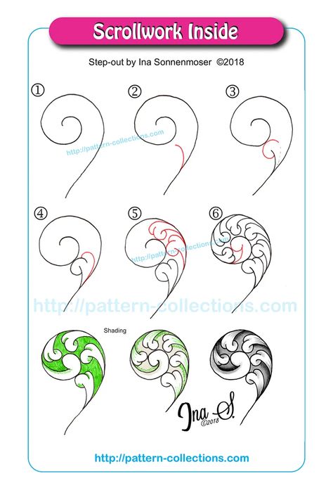 Zantangle Art, Drawing Patterns, Zentangle Tutorial, Ornament Drawing, Zentangle Artwork, Zen Tangle, Tangle Pattern, Tangle Doodle, Zentangle Designs