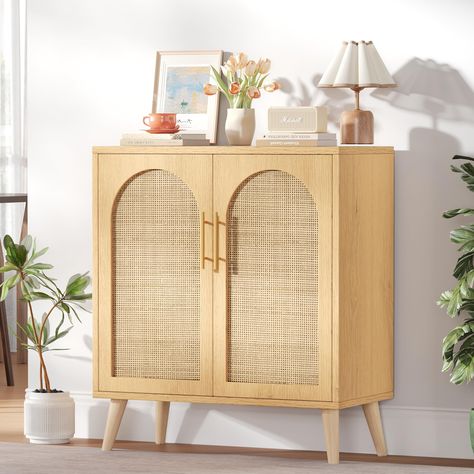 PRICES MAY VARY. Rattan Design: The floor storage cabinet features intricate rattan detailing, providing a bohemian charm and adding a touch of sophistication to your home furniture Large Storage Space: The accent cabinet comes with 2 rattan decorated doors and there are 2 shelves inside the cabinet, moreover, one shelf is adjustable with 3 height options so that you can store your items for various sizes Widely Uses: Designed with multi-purposes, the rattan cabinet can be not only used as a sid Small Accent Cabinet, Rattan Storage Cabinet, Decorated Doors, Rattan Cabinet, Two Door Cabinet, Bathroom Floor Cabinet, Cabinet For Living Room, Floor Storage, Rattan Design