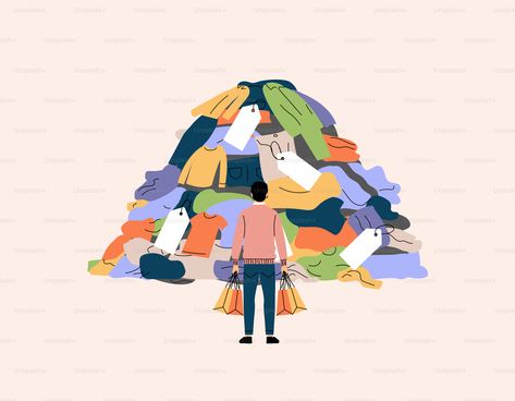 Thanks to Hanin Abouzeid for making this illustration available on @unsplash 🎁 Over Consumption, Clothes Illustration, Today Images, Flat Design Illustration, Website Backgrounds, Music Images, Man Standing, Grey Wallpaper, Public Domain Images