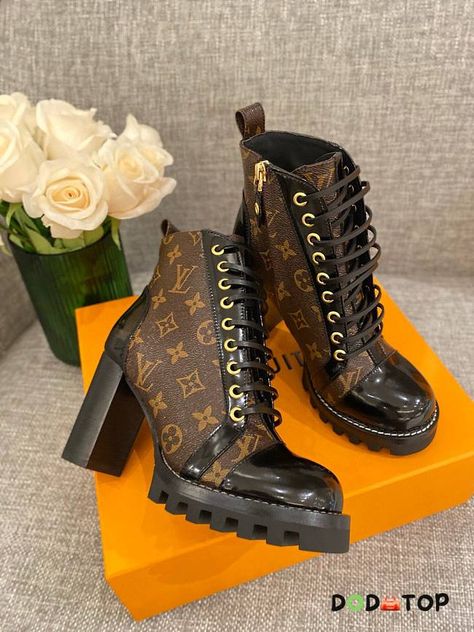 Louis Vuitton Star Trail Ankle Boots 9cm in Brown Monogram - dodotop.ru Botas Louis Vuitton, Louis Vuitton High Heels, Lv Boots, Vuitton Outfit, Louis Vuitton Heels, Louis Vuitton Shoes Heels, High Heel Stiefel, Half Boots, Lv Shoes