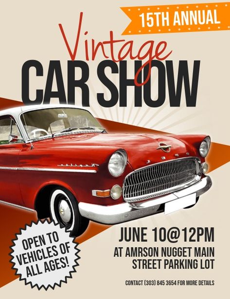 Retro Car Poster Graphic Design, Promotional Design Poster, Vintage Event Poster, Vintage Flyer Design, Car Flyer Design, Y2k Template, Car Show Poster, Retro Car Poster, Vintage Flyer