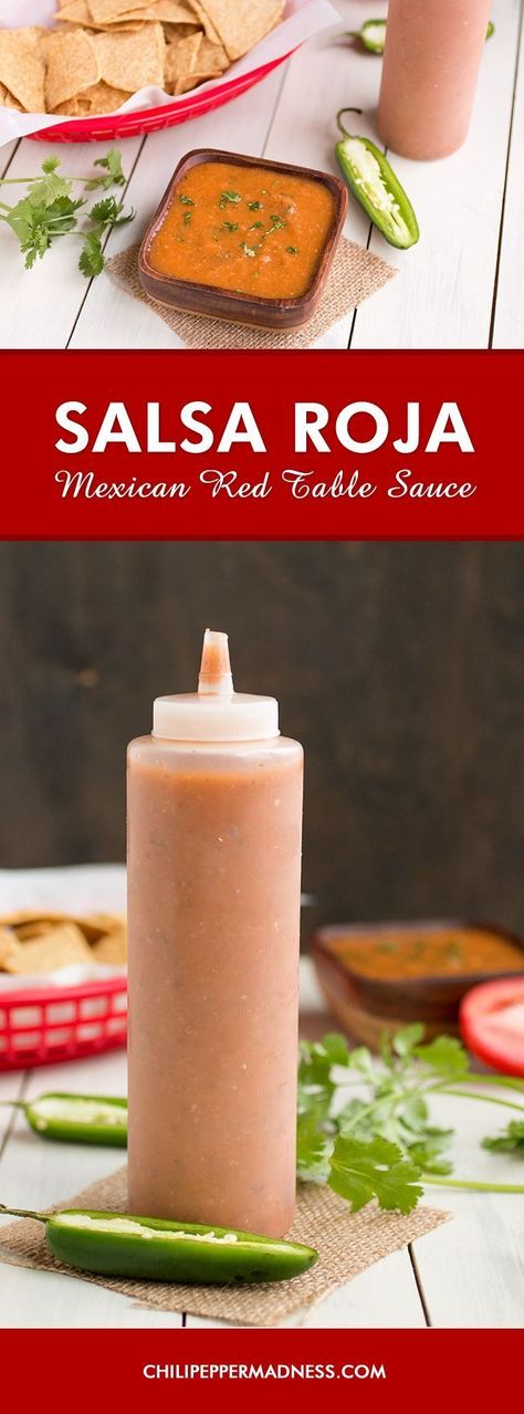 Mexican Red Table Sauce (Salsa Roja) - The perfect taco sauce or burrito sauce you will want to always have around.. Sauce For Carnitas Tacos, Burrito Sauce, Easy Homemade Salsa, Chili Pepper Recipes, Mexican Sauce, Salsa Guacamole, Salsa Sauce, Diy Easy Recipes, Hot Sauce Recipes