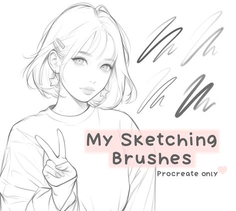 10 procreate sketch brushes, procreate sketch and lineart brush set, procreate sketching brushes  #procreateart  #procreatebrushesfreedownload Procreate Lineart Brushes, Procreate Sketch Brushes, Manga Effects, Procreate Sketching, Brush Set Procreate, Brush Codes, Best Procreate Brushes, Realistic Sketch, Free Procreate