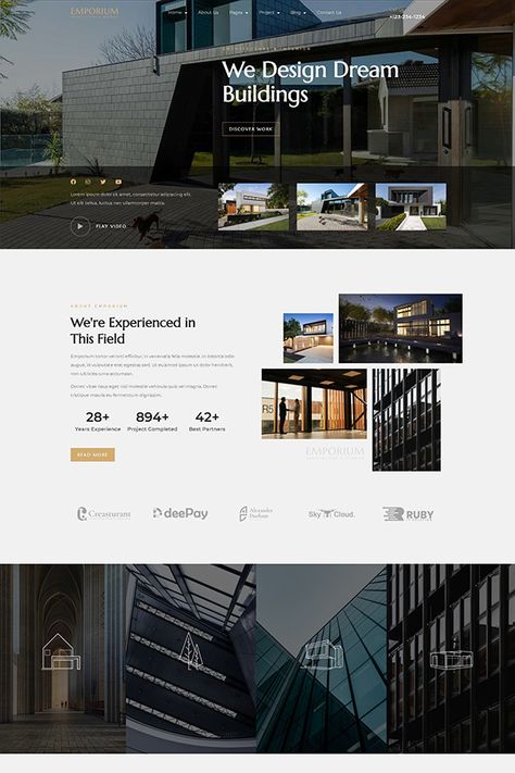 Residential Website Design, Construction Website Design Inspiration, Modern Website Design Creative, Architecture Websites, Architecture Website, 블로그 디자인, Design Sites, Real Estate Website Design, Ui Website