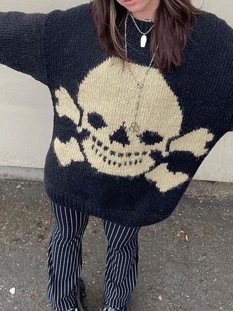 2023 Buy Vintage Skull Jacquard Pullover Sweater under US$44 in Sweaters Online Store. Free Shipping with US$69+. Check reviews and buy it today. Style: Casual/Street/Vintage/Punk/Hip Pop/Grunge Fabric Content: Polyester Blend Fit Type: Loose fit #y2k #retro #aesthetic #90s #90sfashion #fairy #grunge #grungefashion #vintage #vintagestyle #backtoschool #backtoschooloutfits #firstdayofschooloutfit #fall #fallfashion #winter #streetstyle #outfits #ootd #trendyoutfits #fashionista #casualoutfits Goth Sweater, Loose Jumper, Estilo Grunge, Jacquard Design, Vintage Skull, Vintage Punk, Women Long Sleeve Tops, Y2k Streetwear, Casual Streetwear