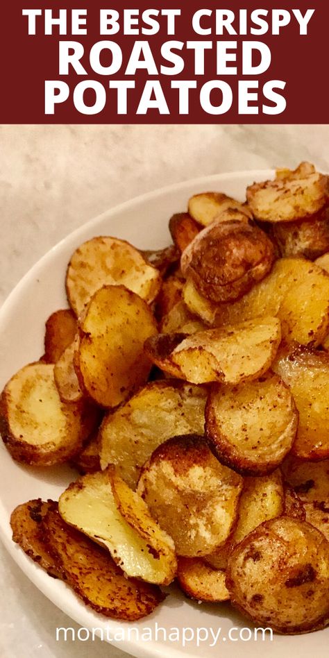 Healthy Roasted Potatoes, Quick Potato Recipes, Crispy Veggies, Rustic Potatoes, Crispy Roasted Potatoes, Potatoe Recipes, Potatoes Roasted, Potatoes In Oven, Oven Roasted Potatoes