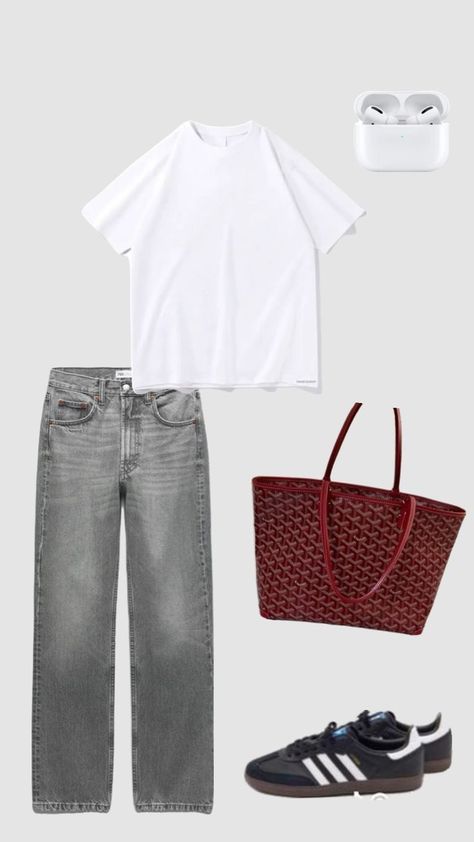 Basic Capsule Wardrobe, Basic Summer Outfits, School Ootd, Goyard Bag, Samba, Cut Out, Summer Outfits