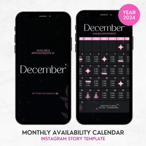 Instagram Story Calendar, Lash Appointment, Available Appointments, Appointment Calendar, Lash Business, Graphic Design Tutorials Learning, Lash Room, Lash Tech, Calendar Templates