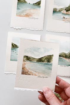 Beach Landscapes, Lukisan Cat Air, Watercolor Art Lessons, Arte Sketchbook, Watercolor Inspiration, Watercolor Cards, Watercolor Landscape, Watercolour Painting, Painting Inspiration