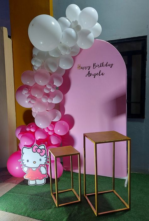 Kitty Party Decoration Ideas, Hello Kitty Birthday Backdrop, Hello Kitty Backdrop, Kitty Birthday Theme, Sweets Decoration, Hello Kitty Birthday Theme, Hello Kitty Theme Party, Suprise Birthday, Hello Kitty Theme