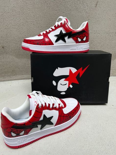 Shoes Spiderman, Spiderman Sneakers, Nike Spiderman, Spider Shoes, Spider Man Shoes, Spiderman Shoes, Bapesta Shoes, Bape Shoes, Pretty Sneakers