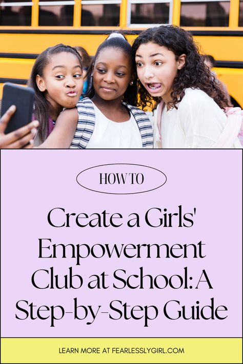 Start a Girls' Empowerment Club at your school with this easy step-by-step guide! Empower girls to lead, grow, and support each other. #GirlsEmpowerment #SchoolClubs #Leadership Healing Journaling, Empowering Girls, After School Club, Back To School Hacks, Girl Empowerment, Support Each Other, School Clubs, Girls Club, School Hacks