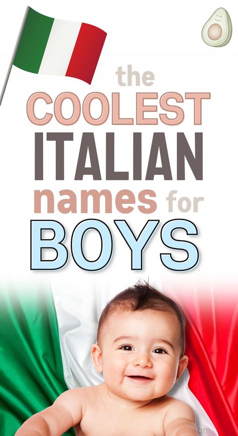 the coolest italian names for boys - picture of baby boy in front of flag of italy G Names For Boys, Baby Boy Names Italian, Italian Names Boy, Italian Boy Names, Country Baby Boy Names, American Boy Names, Male Baby Names, Italian Names, Baby Boy Name List