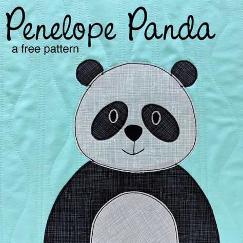 Panda Quilt, Free Applique Patterns, Applique Tutorial, Scrap Fabric Projects, Bear Quilts, Applique Quilt Patterns, Applique Templates, Applique Quilt, Patch Aplique