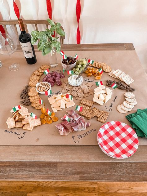 Italian Themed Birthday Party. Food and decor ideas for a birthday party with an italian theme. 3rd birthday idea. #birthday #birthdayparty #partyidea #partydecor Tour Of Italy Theme Party Food, One Year Old Italian Birthday, Italy Inspired Birthday Party, European Themed Party, Italian Decorations Party, Italian Party Favors, Italy Decorations Party, Italian First Birthday Party, Italian Party Decorations Decor Ideas