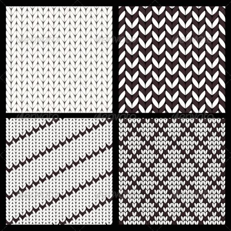 Set of Four Seamless Knitting Patterns - Patterns Decorative Download here:  https://graphicriver.net/item/set-of-four-seamless-knitting-patterns/7857619?ref=alena994 Seamless Knitting Patterns, Knitted Patterns, Seamless Knitting, Knitting Machine Projects, Technical Drawing, Pattern Drawing, Color Therapy, Machine Knitting, Sweater Pattern