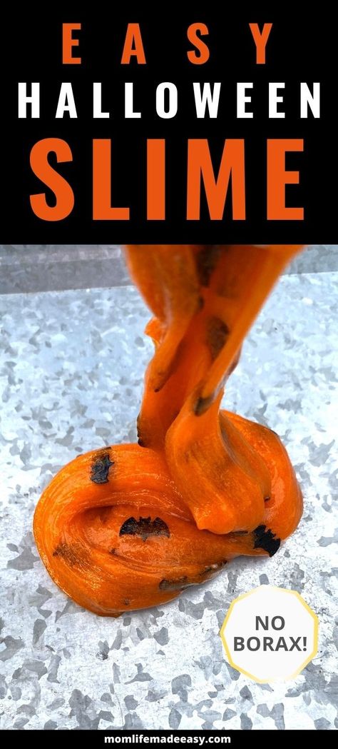 This DIY Halloween slime recipe with baking soda and with contact solution is SO EASY for kids to learn how to make! This slime recipe is fun to make as a family and we love that it is made without borax! Dyi Slime, Slime Recipie, Diy Halloween Slime, Halloween Slime Recipe, Baking Soda Slime, Slime Business, Slime With Contact Solution, Borax Slime Recipe, Sticky Slime