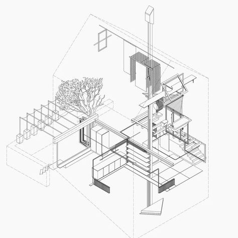 Stefan Wuelser on Instagram: "Documentation of some realized #architecture #concepts #axometric #caddrawing of our #transformation of a #house in Richterswil. #building #infrastructure and the #subtraction of old #walls determine new #spaces." Axometric Architecture, Drawing Architecture, Cad Drawing, Architecture Drawing, Architecture House, A House, Arch, Architecture, Building