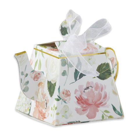 Kate Aspen Floral Teapot Favor Box | Wayfair Tea Party Bridal Shower Favors, Bridesmaid Brunch, Floral Teapot, Corporate Events Decoration, Tea Party Favors, Tea Party Theme, Tea Party Decorations, Bridal Tea, Tea Party Bridal Shower