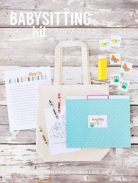 Create a simple babysitting kit with this set of free printables. www.simpleasthatblog.com Babysitting Bag, Babysitting Kit, Babysitting Activities, Activity Day Girls, Yw Activities, Young Women Activities, Primary Activities, Activities For Girls, Church Activities